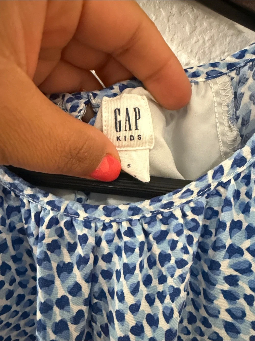 GAP Blue and White Short-Sleeve Printed Day Dress